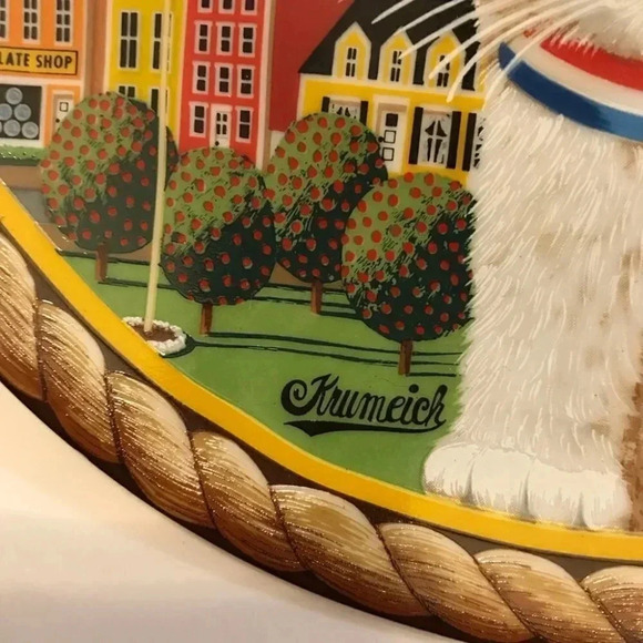 Anna Perenna Uncle Tad's Holiday Cats “Pollyanna” Thaddeus Krumeich Cat Plate - Picture 3 of 14
